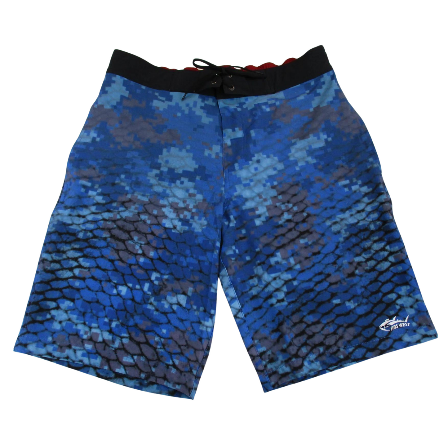 Fins West Performance Shorts Dark Blue Digital Camo