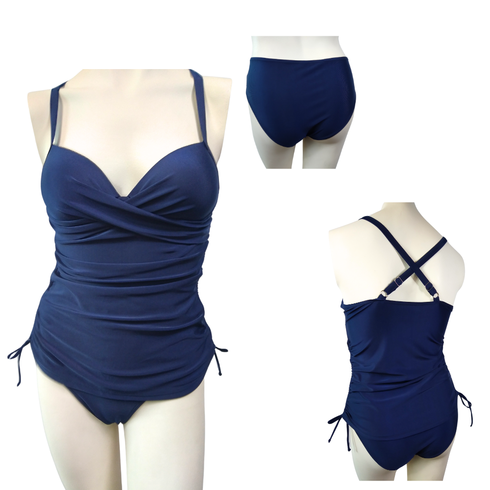 Tankini Cross Strap Back & Tie Side Bottoms