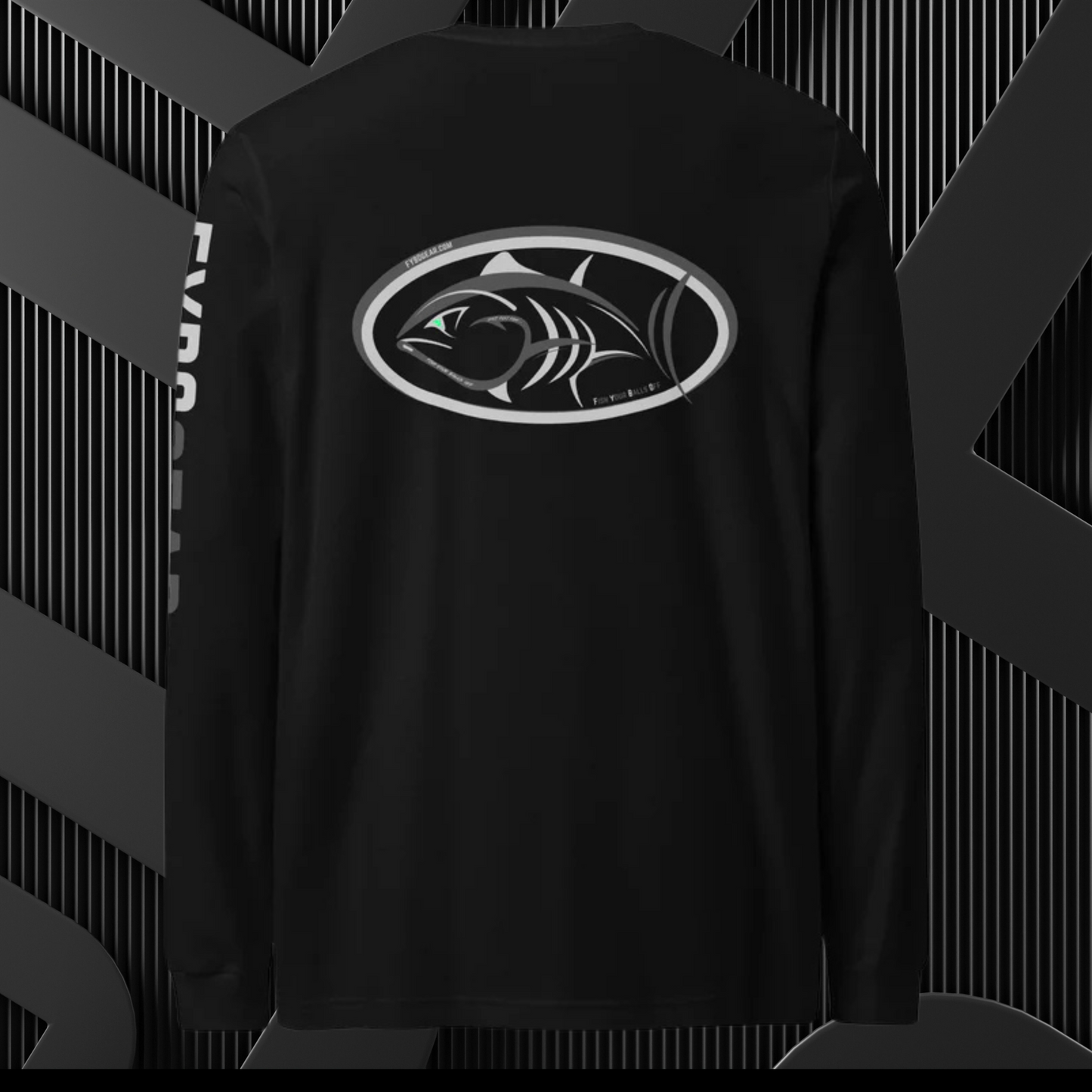 Fish Your Balls Off - Black on Black Long Sleeve